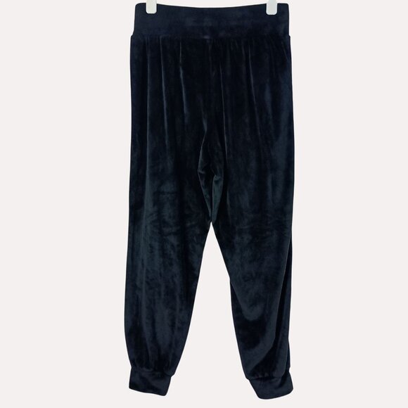 Victorias Secret Velour Jogger Pants Womens M Black Y2K Loungewear High Rise - Picture 8 of 8